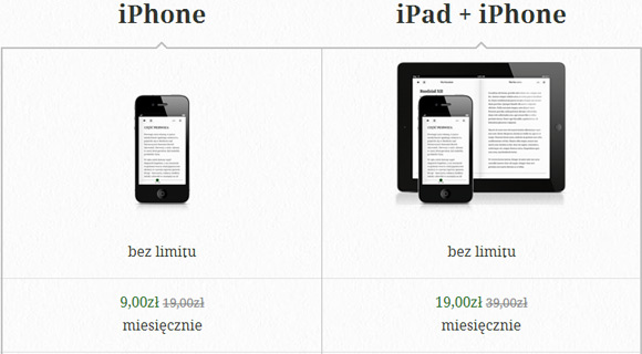 Oferta abonamentów Legimi na iPada i iPhona