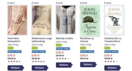 Wybór ebooków Johna Irvinga gratis